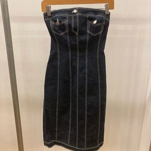 Philosophy di Alberta Ferretti denim strapless dress
